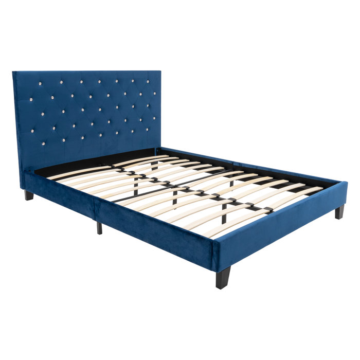 House of Hampton® Dontravious Wood Queen Bed Frame with Upholstered